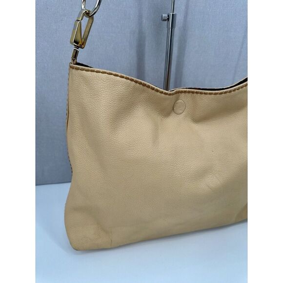 Plinio Visona, Yellow Leather Tote, Large, magnetic closure cheetah Print Inside - Picture 2 of 15